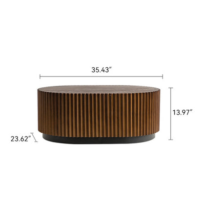 Handcraft Round Nesting Coffee Table Set Of 2, - Chic Wave Stripe