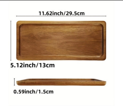 MoriWood Japanese Acacia Wood Serving Tray – Elegant Fruit & Tea Tray