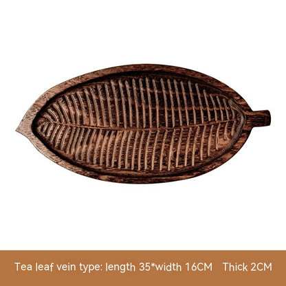 Aokami Japanese Leaf-Shaped Wooden Tray