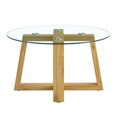 Modern and functional round coffee tables. Clear, tempered glass.