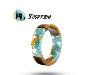 Time Gem Zodiac Epoxy Ring