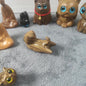 Handcrafted Sandalwood & Ebony Cat Figurines – Minimalist Wooden Animal Ornaments Collection