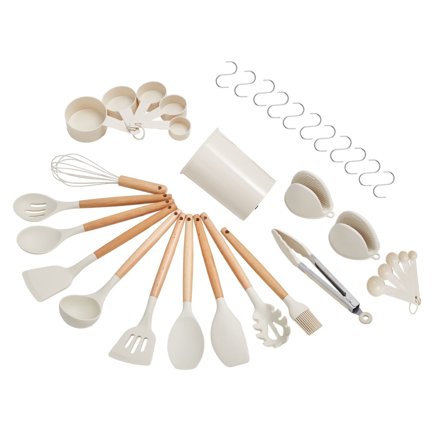 EliteChef 34 PCS Premium Silicone Kitchen Utensils Set – Heat Resistant Non-Stick Cooking Tools with Spatulas & Spoons