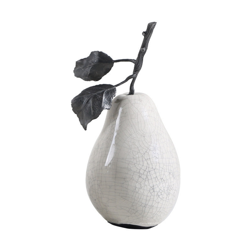 Minimalist Creative Crack White Marble Apple Pear Decoration