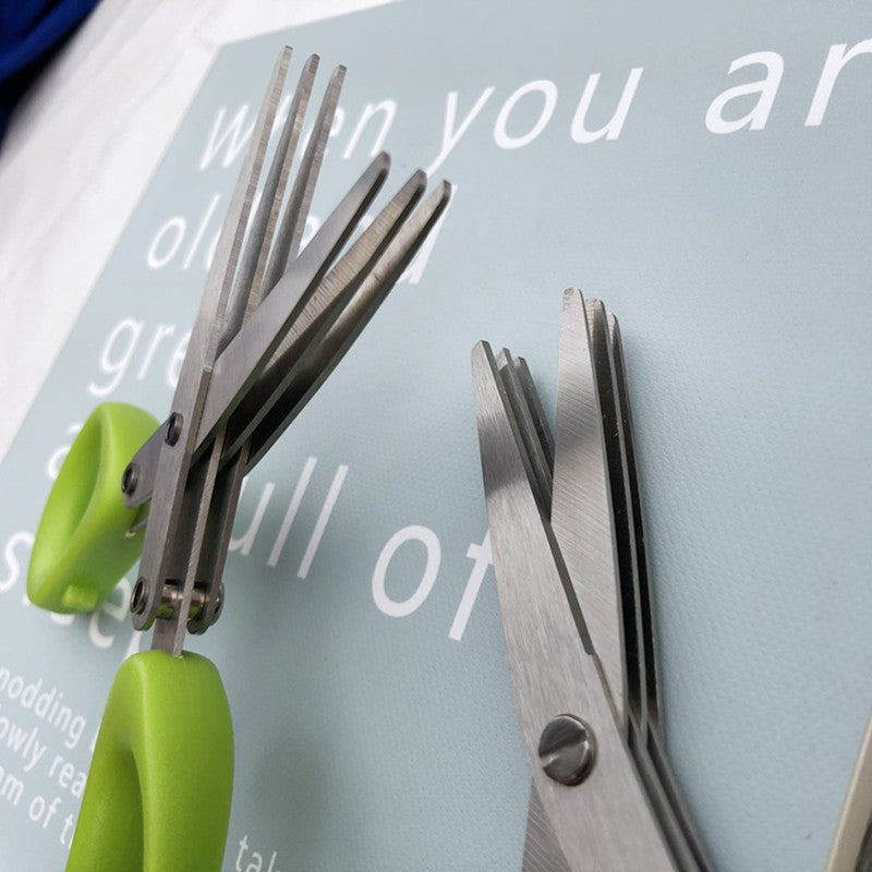 HerbiCut Multi-Layer Stainless Steel Kitchen Scissors – Quick Cutting Tool for Herbs, Onions, Seaweed & Spices