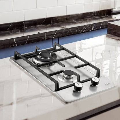 Vevor Dual Fuel Gas Hob – 2 Burners, Thermocouple Protection, High-Power 12250BTU