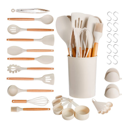 EliteChef 34 PCS Premium Silicone Kitchen Utensils Set – Heat Resistant Non-Stick Cooking Tools with Spatulas & Spoons