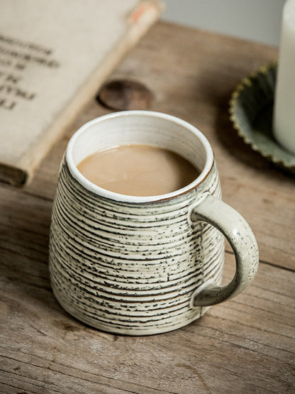 Kurohana Ceramic Retro Distressed Japanese Style Big Belly Drinking Cup