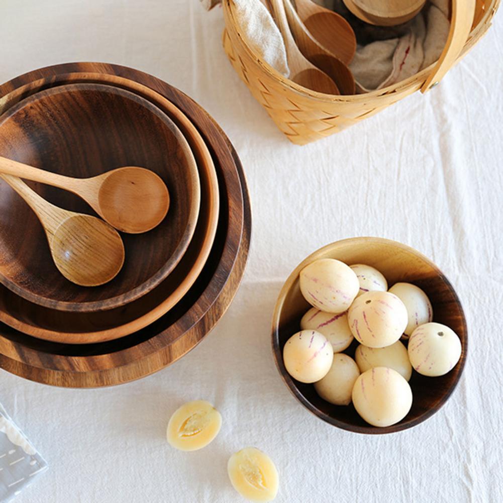 KiyomiCraft Japanese Natural Wooden Bowl – Handmade Food Container