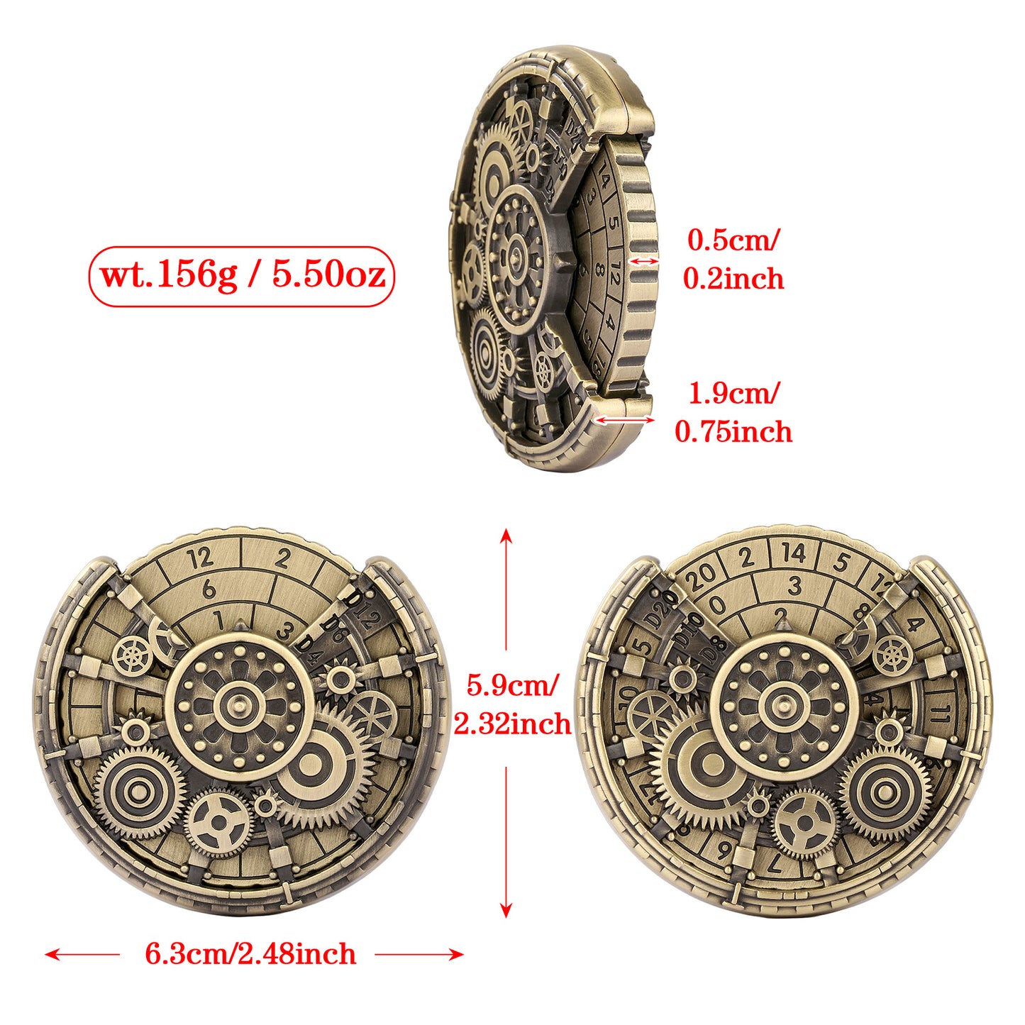Spinoria Private Model Time Gear – Retro Fingertip Gyroscope & Stress Spinner Dice Gift Box Set