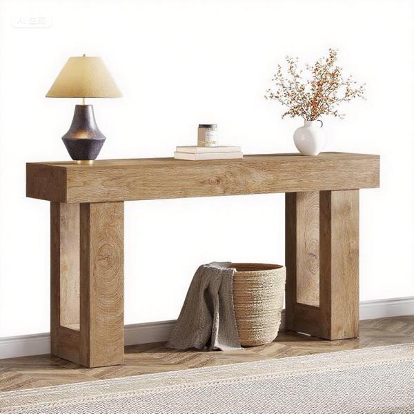 HavenWood Elegant Entryway Console – Sturdy MDF Rustic Table with Versatile Home Display