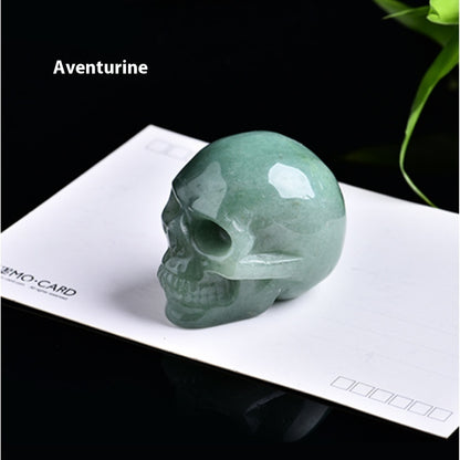 Natural Crystal Skull Semi-precious Stone Carving Crafts Ornaments