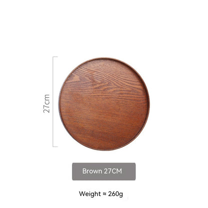 KowaWood Japanese Wooden Tea Tray – Round Serving & Storage Plate