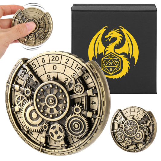 Spinoria Private Model Time Gear – Retro Fingertip Gyroscope & Stress Spinner Dice Gift Box Set
