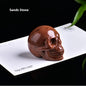 Natural Crystal Skull Semi-precious Stone Carving Crafts Ornaments