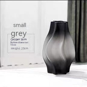 Averin Studio Modern Minimalist Small Whirlwind Porcelain Glass Vase – Decorative Painted Glass Flower Vase