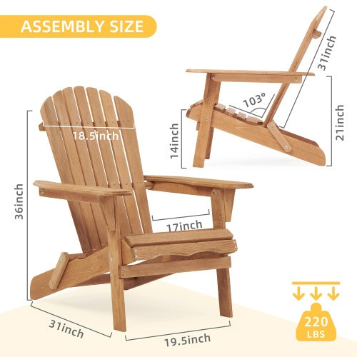 Adirondack Wooden Chair 2 Piece Set