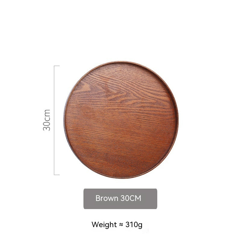 KowaWood Japanese Wooden Tea Tray – Round Serving & Storage Plate