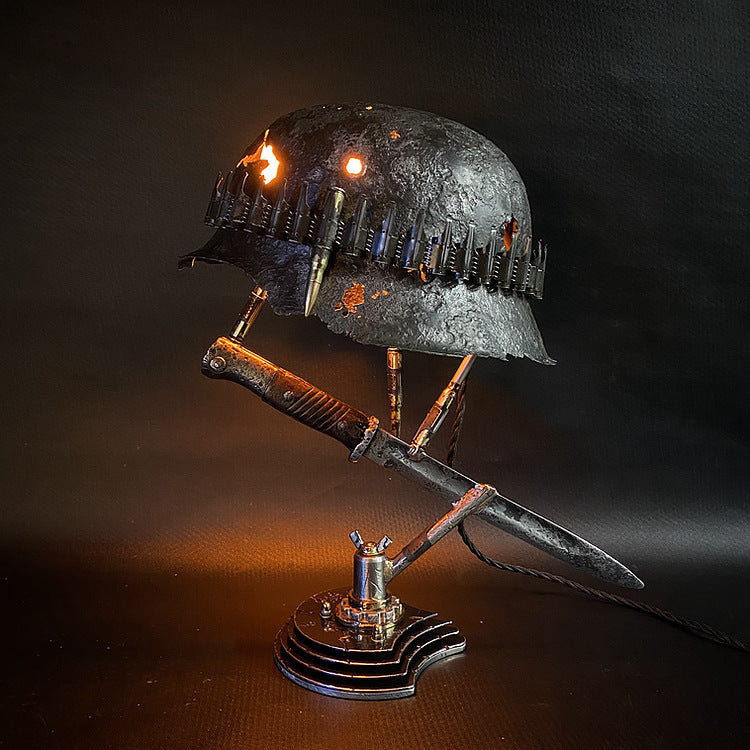Crafts Decorations Classical War Helmet  Relic Lamp