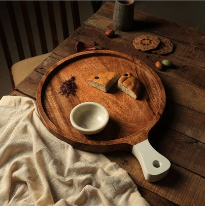 RusticOak Wooden Cheese Cutting Board – Premium Mango Wood Charcuterie Serving Platter
