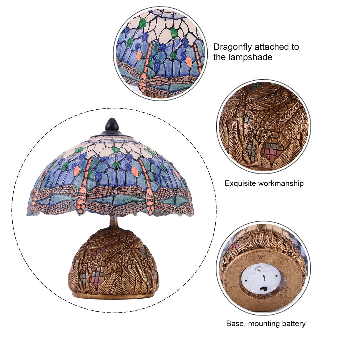 Aurora Dragonfly Table Lamp – Luxury Handmade Resin Ornament for Stylish European & American Home Decoration