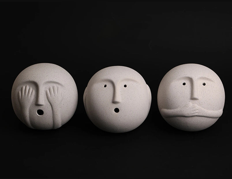 Liora Sanbao Resin Collection – Luxury Modern Table Ornaments with Three Wise Figures & Expression Boxes
