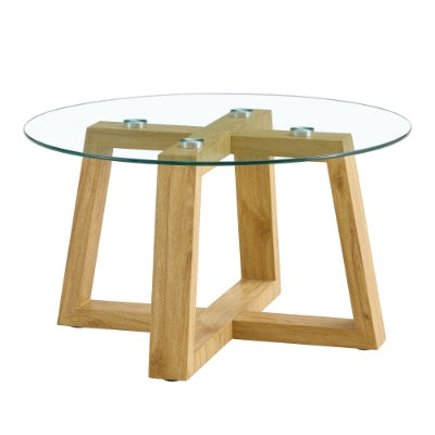 Modern and functional round coffee tables. Clear, tempered glass.
