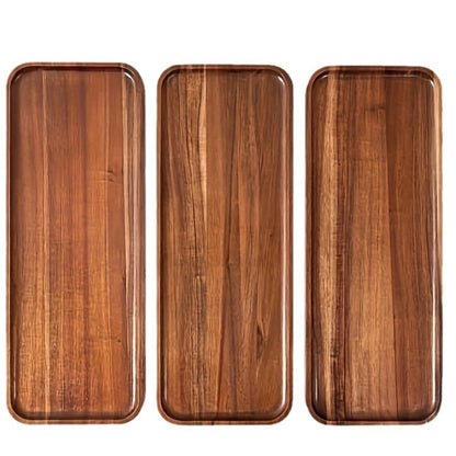 MoriWood Japanese Acacia Wood Serving Tray – Elegant Fruit & Tea Tray
