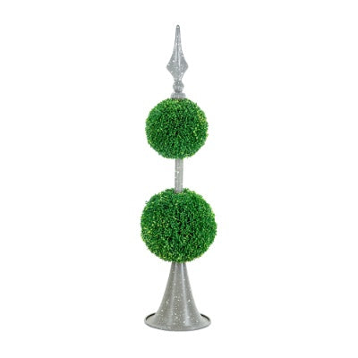 Verdantia Mini Faux Potted Boxwood Topiaries – Set of 3 Decorative Indoor Green Plants