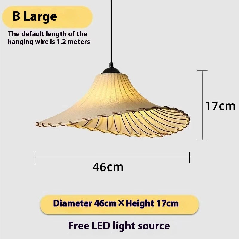 Japanese Lotus Pendant Lamp – Creative Straw Hat Design, Warm Light Ceiling Light for Restaurant, Tea Room & Bedroo.