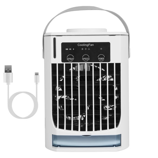 CoolMist Portable Air Conditioner Fan – 3 Speed Personal Humidifier with 500ml Water Tank & Night Light