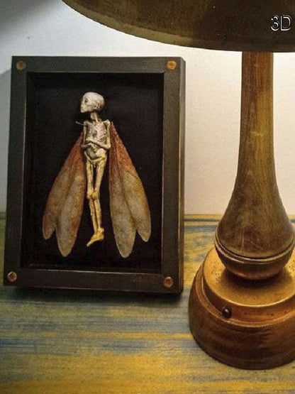 Cursed Dead Fairy Shadow Box – Handmade Wooden Halloween Decoration, 25x19cm Spooky Scene Ornament