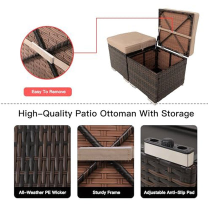 Multi-Purpose Cushioned Coffee Table with Storage