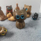 Handcrafted Sandalwood & Ebony Cat Figurines – Minimalist Wooden Animal Ornaments Collection
