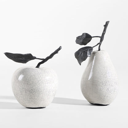 Minimalist Creative Crack White Marble Apple Pear Decoration