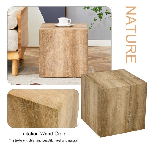 Woodform Square Coffee Table – Modern MDF Light Wood Texture, Minimalist Design, Ready-to-Use