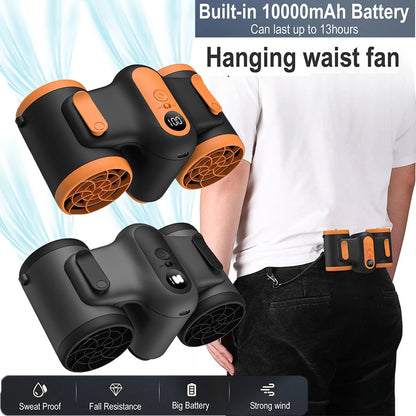Portable Rechargeable Waist Fan – Ultra Quiet Wearable Handheld Electric Air Cooler
