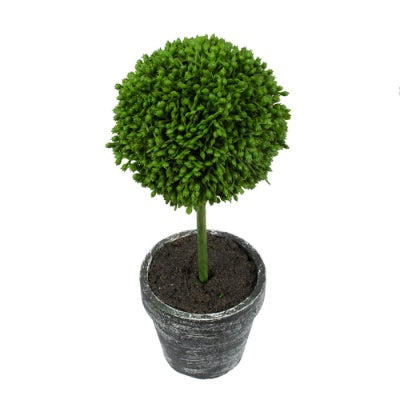 Verdantia Mini Faux Potted Boxwood Topiaries – Set of 3 Decorative Indoor Green Plants
