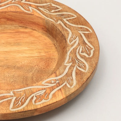 Veyrona Atelier Wooden Serving Platter & Table Mat – 13" Eco-Friendly Charger Plate