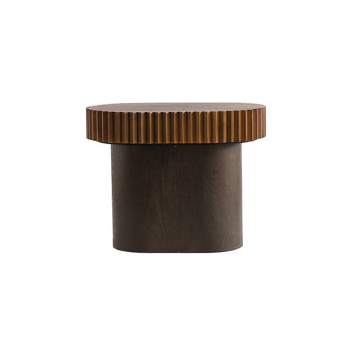 Handcraft Round Nesting Coffee Table Set Of 2, - Chic Wave Stripe