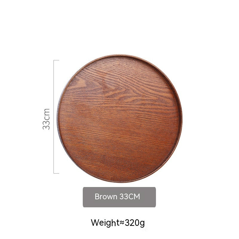 KowaWood Japanese Wooden Tea Tray – Round Serving & Storage Plate