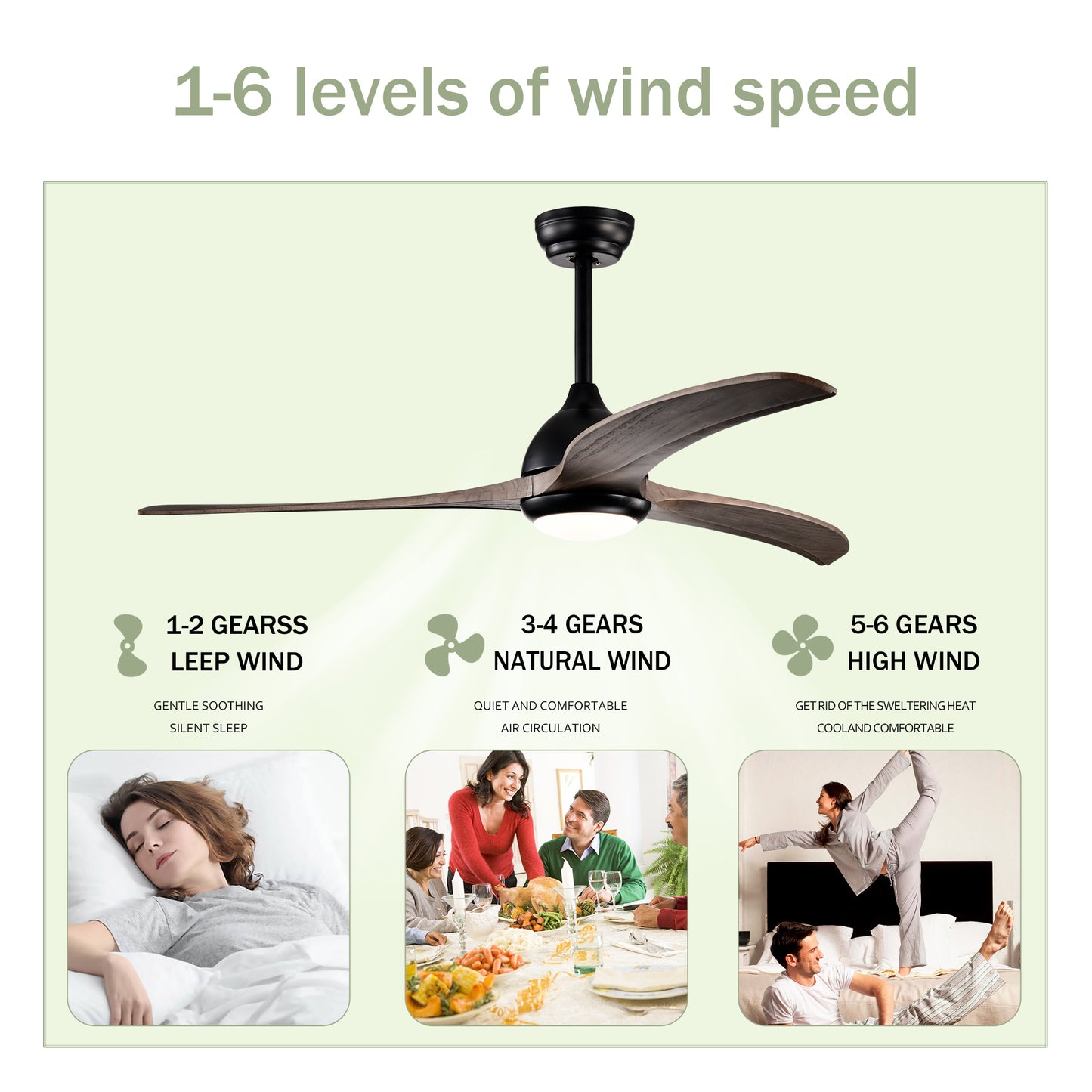 Noiseless In Out door Ceiling Fan With Light With Remote Control
