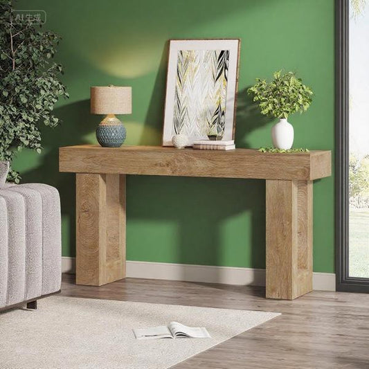 HavenWood Elegant Entryway Console – Sturdy MDF Rustic Table with Versatile Home Display