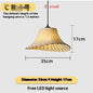 Japanese Lotus Pendant Lamp – Creative Straw Hat Design, Warm Light Ceiling Light for Restaurant, Tea Room & Bedroo