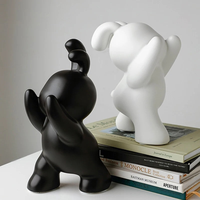 Veloria Designer Ceramic Rabbit Bookend – Cute Style Porcelain Decoration