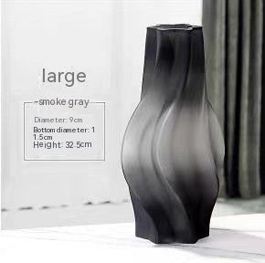 Averin Studio Modern Minimalist Small Whirlwind Porcelain Glass Vase – Decorative Painted Glass Flower Vase